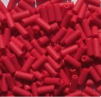 50g 8x3mm Opaque Matte Red Wampum Beads